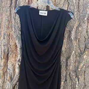 BYER TOO! California black cowl collar dress vintage